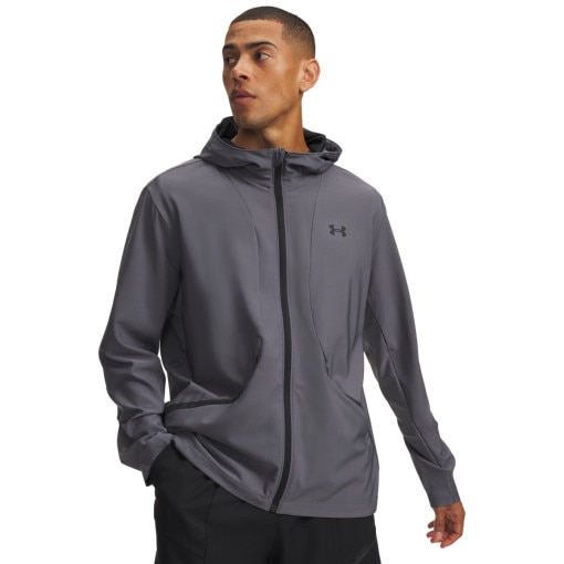 Obrazek dla: UNDER ARMOUR Męska kurtka z kapturem Under Armour UA Unstoppable Woven Jacket  szara Szary