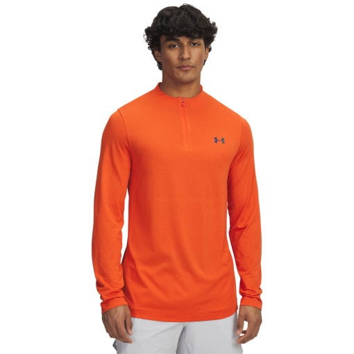  UNDER ARMOUR Męski longsleeve treningowy Under Armour Vanish Elite Seamless 1/4 Zip  pomarańczowy Pomarańczowy