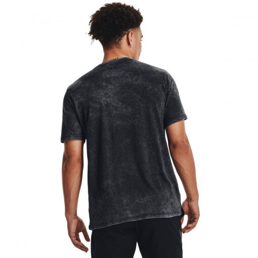 Męski t-shirt z nadrukiem Under Armour UA Elevated Core Wash Short Sleeve - czarny