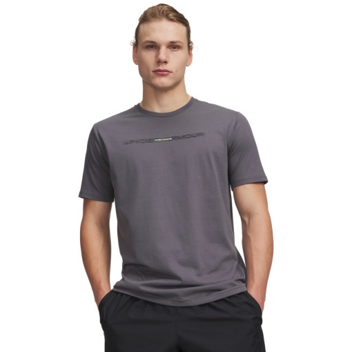  UNDER ARMOUR Męski tshirt z nadrukiem Under Armour UA M BLUR WM SS  szary Szary