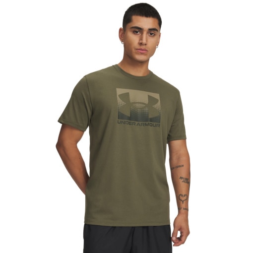  UNDER ARMOUR Męski tshirt z nadrukiem Under Armour UA M Boxed Sports Updated Ss  khaki Khaki