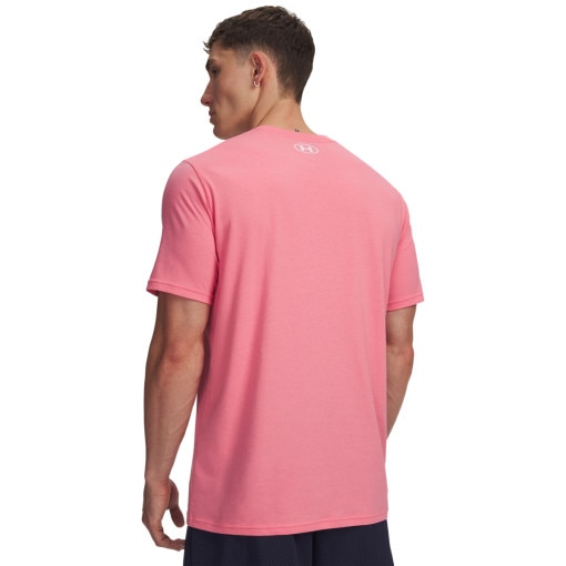 Męski t-shirt z nadrukiem Under Armour UA M Sportstyle LC SS - różowy