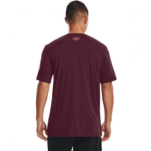 Męski t-shirt z nadrukiem UNDER ARMOUR UA PROJECT ROCK GLOBE SS - bordowy
