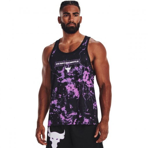 UNDER ARMOUR Męski top treningowy UNDER ARMOUR Project Rock Mesh Printed Tank Fioletowy allover