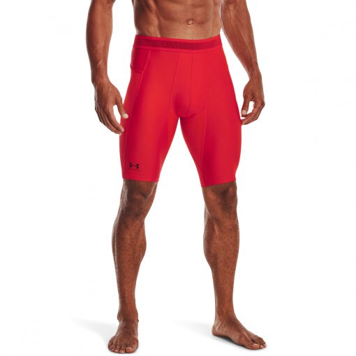 UNDER ARMOUR Męskie legginsy krótkie treningowe Under Armour UA HG IsoChill Long Shorts  czerwone Czerwony