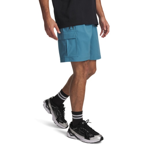 Męskie spodenki cargo Under Armour UA Vibe Woven Cargo Short - niebieskie