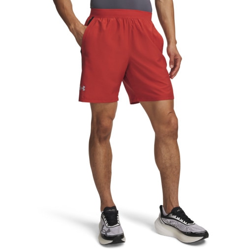 Męskie spodenki do biegania Under Armour UA Launch 7'' Short - pomarańczowa