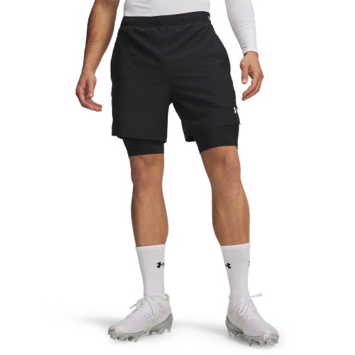 Męskie spodenki treningowe 2w1 Under Armour UA Vanish Wven Short 2.0 2n1 - czarne