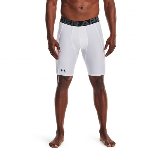 Męskie spodenki treningowe Under Armour HeatGear Pocket Long Shorts - białe