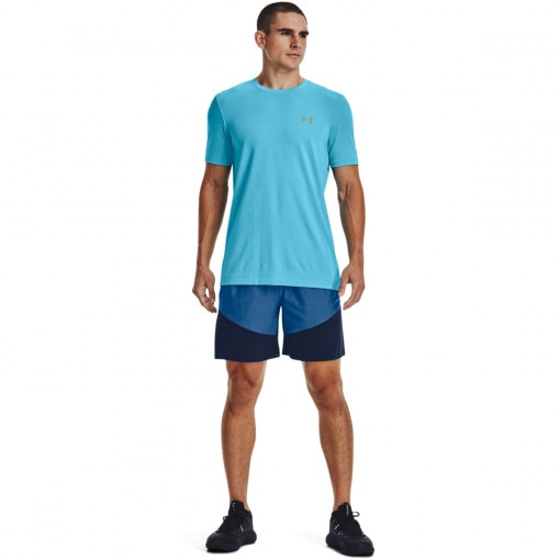 UNDER ARMOUR Męskie spodenki treningowe UNDER ARMOUR UA Knit Woven Hybrid Shorts  niebieskie Niebieski