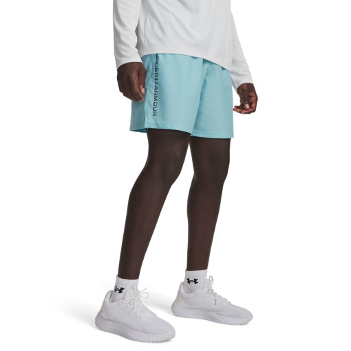 Męskie spodenki treningowe Under Armour UA Tech Woven Wordmark Short - niebieskie