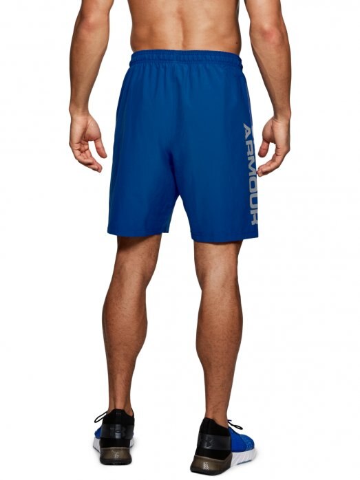Męskie szorty treningowe UNDER ARMOUR Woven Graphic Wordmark Shorts - niebieskie