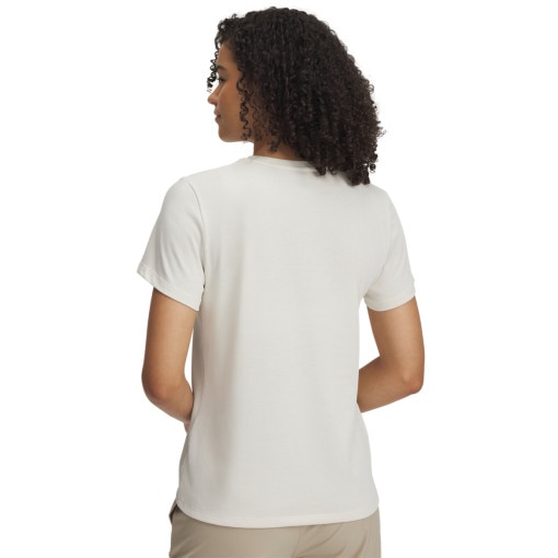 Damski t-shirt z nadrukiem Under Armour UA HWT Branded Core SS - beżowy