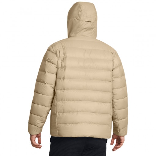 Męska kurtka z puchem naturalnym Under Armour Legend Down Hooded Jacket - beżowa