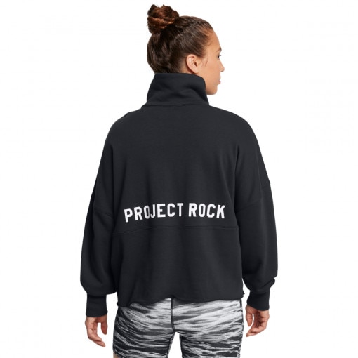 Damska bluza treningowa bez kaptura Under Armour Project Rock W Half Zip Pullover - czarna