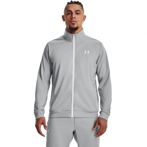 UNDER ARMOUR Męska bluza rozpinana bez kaptura Under Armour Sportstyle Tricot Jacket  szara Szary