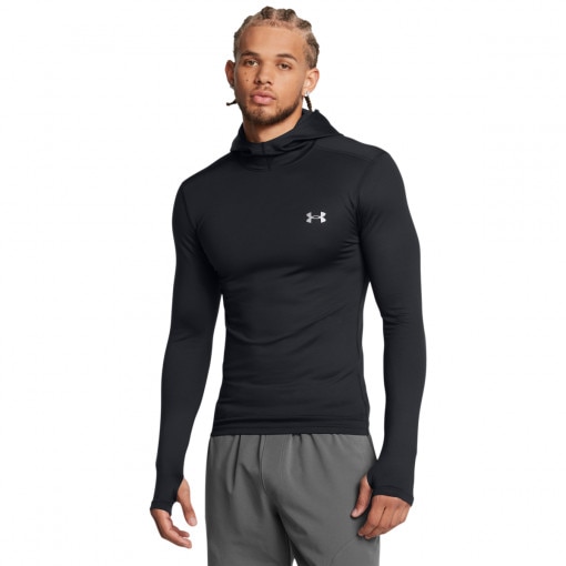 UNDER ARMOUR Męski longsleeve treningowy z kapturem Under Armour UA Cg Elite Scuba Hdy  czarny Czarny