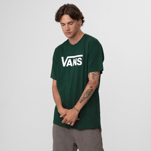 Męski t-shirt z nadrukiem VANS Classic - oliwkowy/khaki