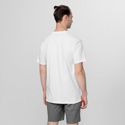 Męski t-shirt z nadrukiem VANS CLASSIC PRINT BOX  SAFFRON/BLK - biały
