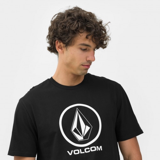 Męski t-shirt z nadrukiem Volcom Crisp Stone Bsc Sst - czarny