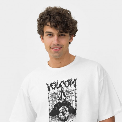 Męski t-shirt z nadrukiem Volcom Edener Lse Sst - biały