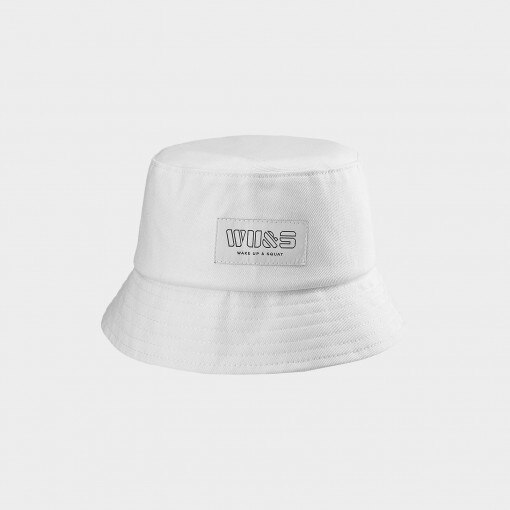 WAKE UP & SQUAT Damski kapelusz bucket hat WU&S  biały Biały