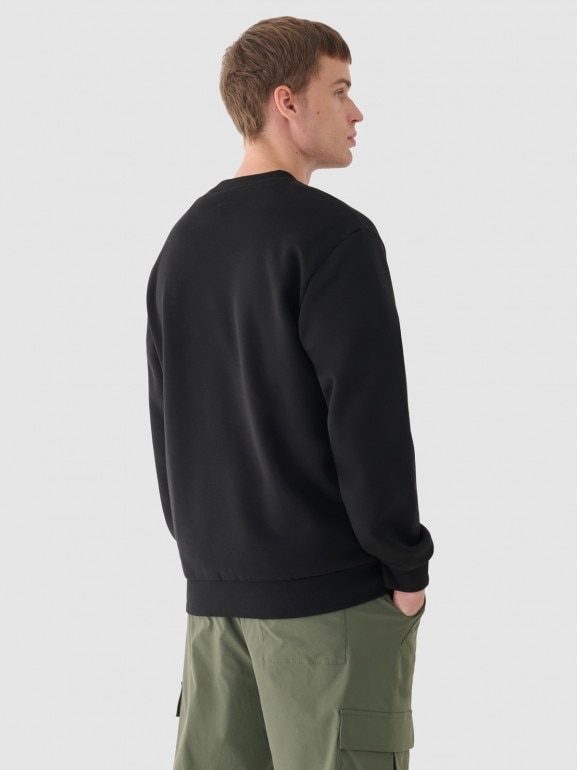 Męska bluza dresowa nierozpinana bez kaptura Outhorn OTHWAW24TSWSM1694 - czarna