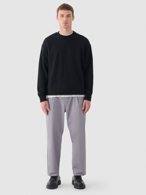 Męska bluza nierozpinana bez kaptura Outhorn OTHWAW24TSWSM1910 - czarna