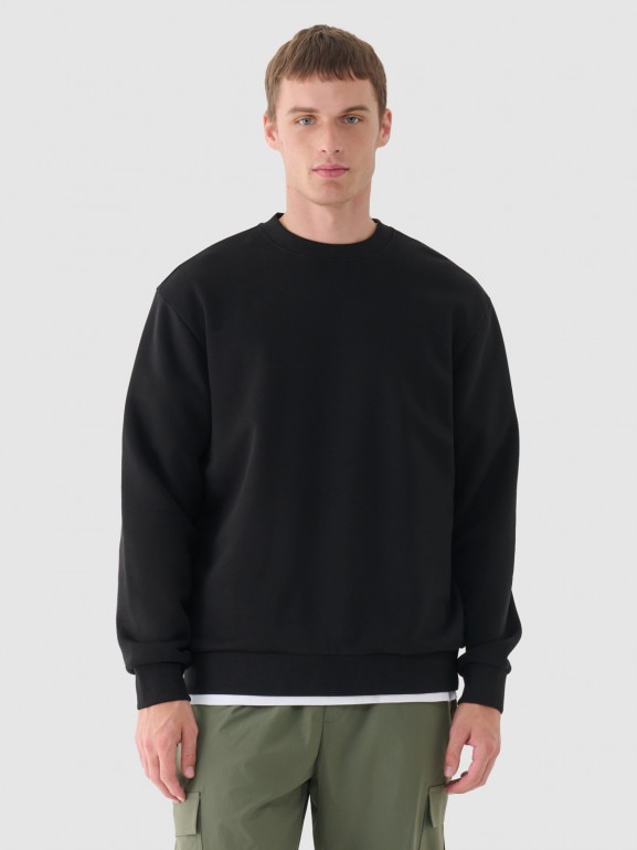 Męska bluza dresowa nierozpinana bez kaptura Outhorn OTHWAW24TSWSM1694 - czarna