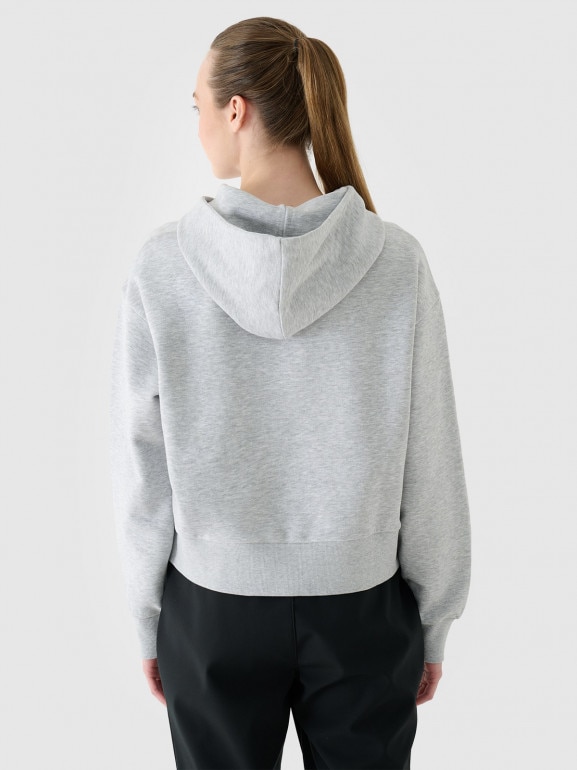 Damska bluza dresowa nierozpinana z kapturem Outhorn OTHWAW24TSWSF1684 - szara