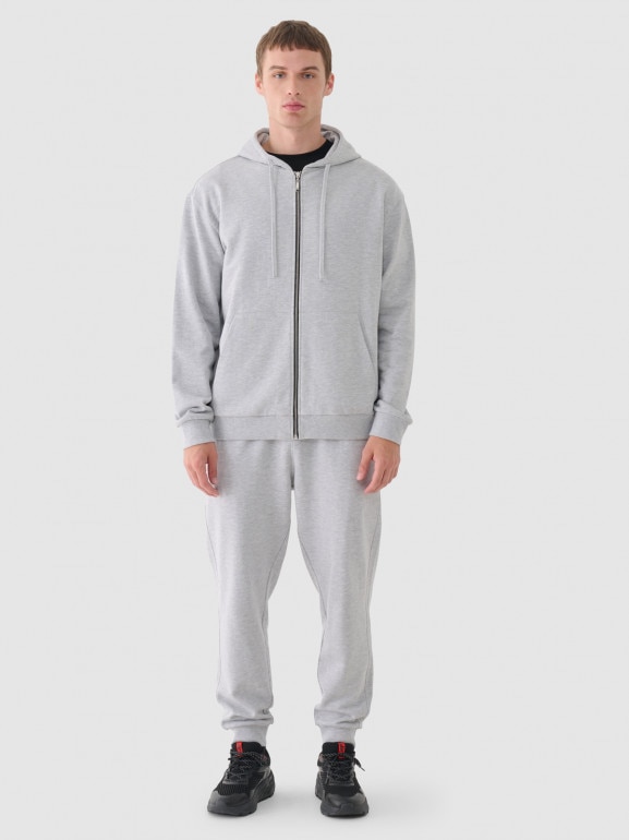 Męska bluza dresowa rozpinana z kapturem Outhorn OTHWAW24TSWSM1696 - szara