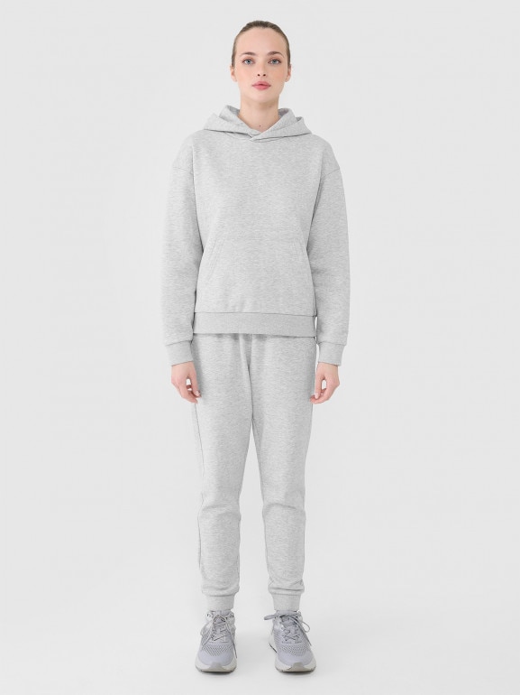 Damska bluza dresowa nierozpinana z kapturem Outhorn OTHWAW24TSWSF1681 - szara