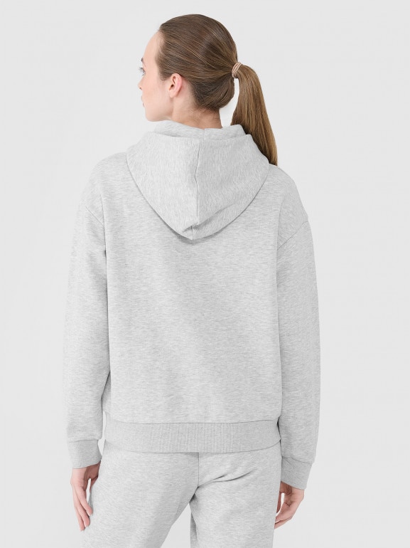 Damska bluza dresowa nierozpinana z kapturem Outhorn OTHWAW24TSWSF1681 - szara