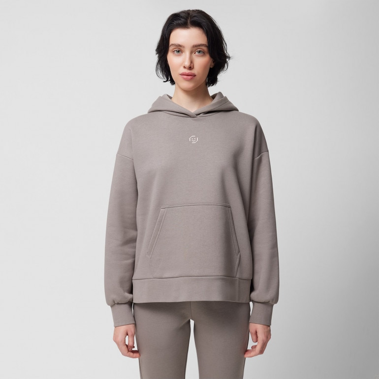 Damska bluza dresowa nierozpinana z kapturem Outhorn OTHWSS24TSWSF1148 - szara