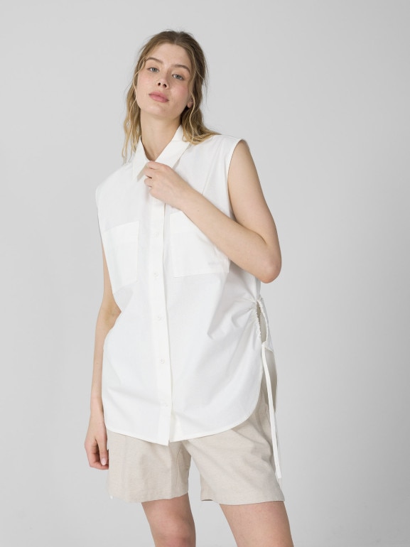Damska koszula bez rękawów Outhorn OTHSS23TSHIF019 - biała