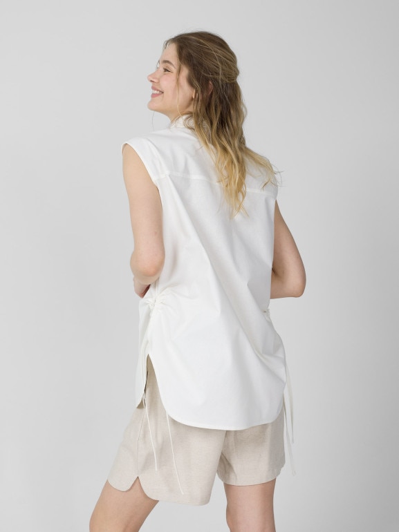 Damska koszula bez rękawów Outhorn OTHSS23TSHIF019 - biała