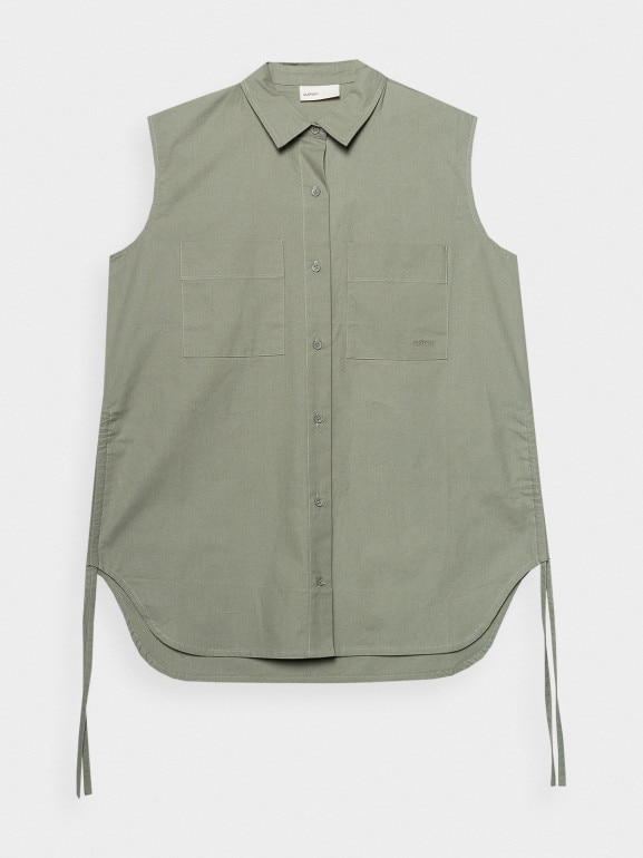 Damska koszula bez rękawów Outhorn OTHSS23TSHIF019 - zielona