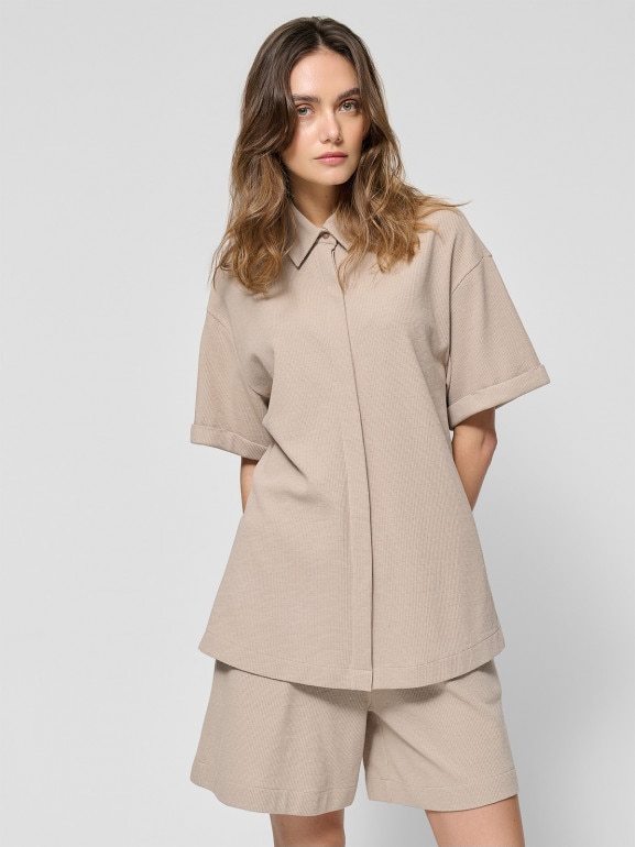 Damska koszula Outhorn OTHWSS24TSHIF062 - beżowa