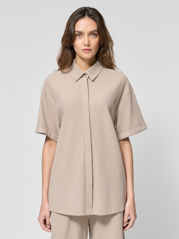 Damska koszula Outhorn OTHWSS24TSHIF062 - beżowa