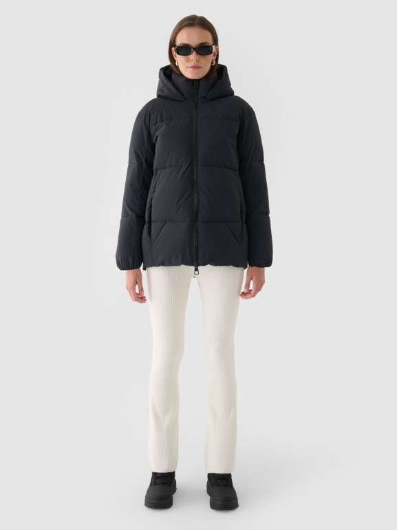 Damska kurtka puchowa pikowana Outhorn OTHWAW24TDJAF645 - czarna