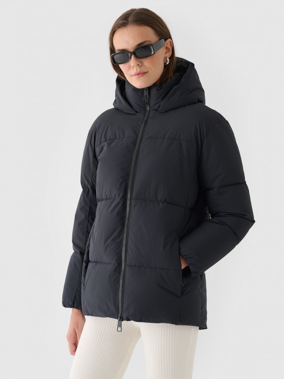 Damska kurtka puchowa pikowana Outhorn OTHWAW24TDJAF645 - czarna