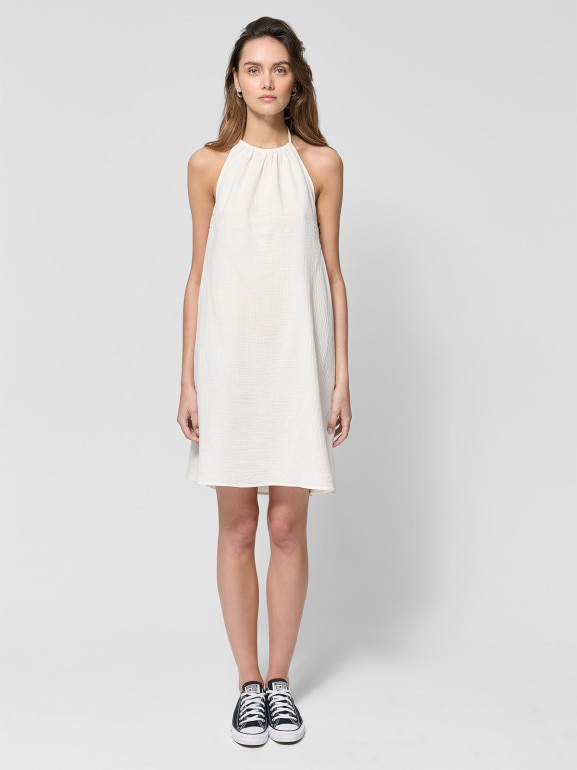 Damska sukienka midi Outhorn OTHWSS24TDREF145 - beżowa