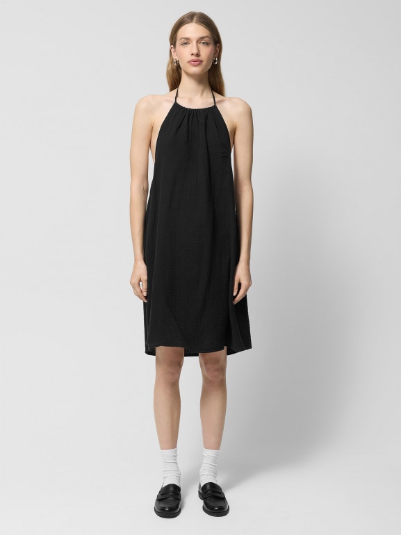 Damska sukienka midi Outhorn OTHWSS24TDREF145 - czarna