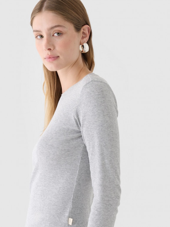 Damski longsleeve Outhorn OTHWAW24TLONF412 - szary
