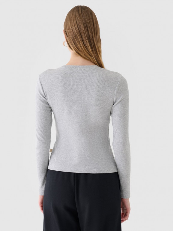 Damski longsleeve Outhorn OTHWAW24TLONF412 - szary