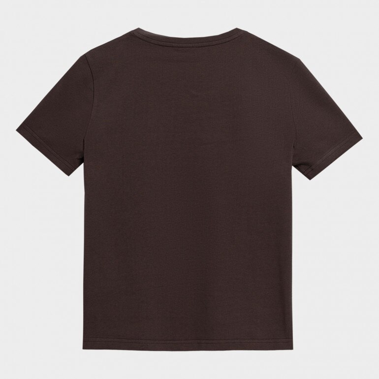 Damski t-shirt z nadrukiem OUTHORN OTHSS23TTSHF413 - brązowy