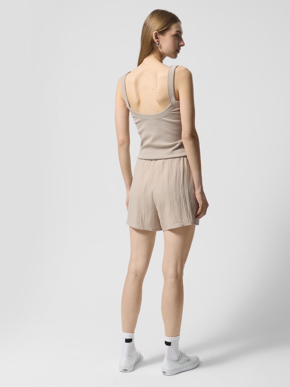 Damskie spodenki dresowe Outhorn OTHWSS24TSHOF582 - beżowe