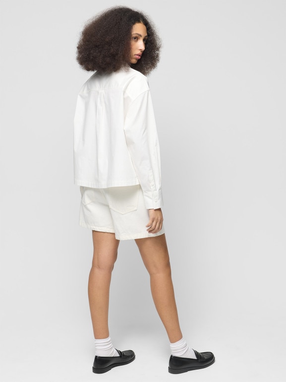 Damskie spodenki jeansowe Outhorn OTHWSS24TSHOF399 - beżowe