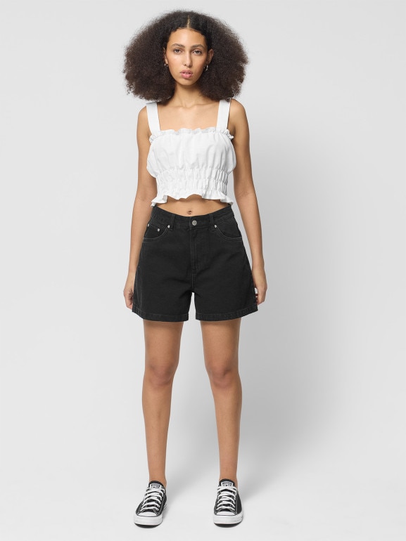 Damskie spodenki jeansowe Outhorn OTHWSS24TSHOF399 - czarne