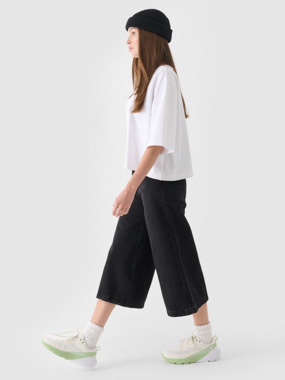 Damskie jeansy baggy OTHWAW24TJNSF021 Outhorn - czarne